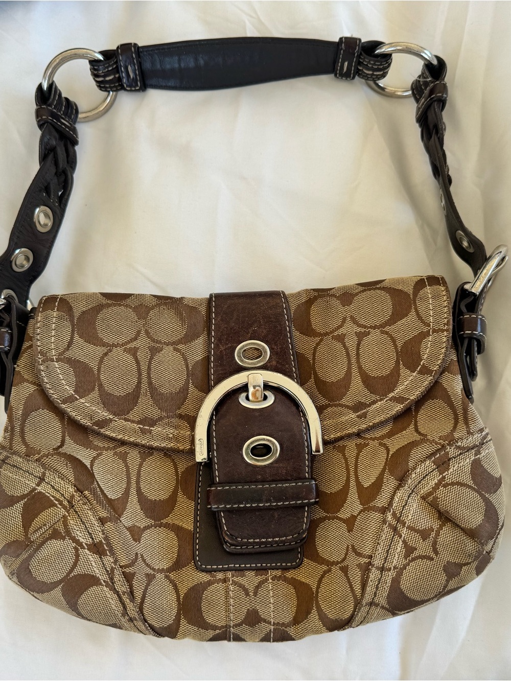 Y2K vintage Coach soho signature jacquard shoulder bag